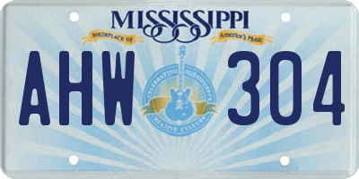 MS license plate AHW304