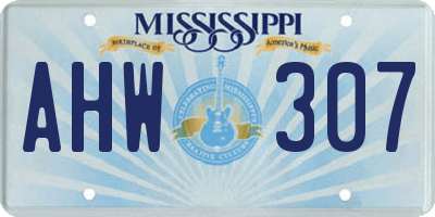 MS license plate AHW307