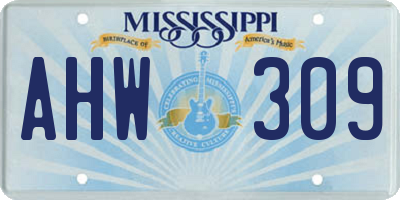 MS license plate AHW309