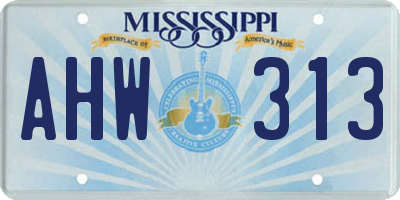 MS license plate AHW313