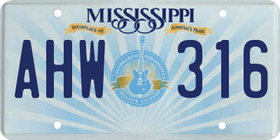 MS license plate AHW316