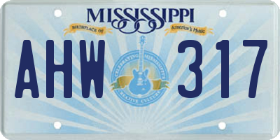 MS license plate AHW317