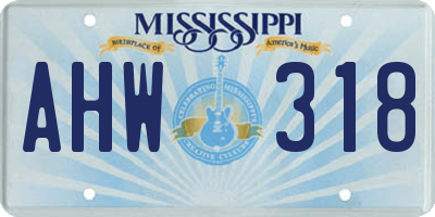 MS license plate AHW318