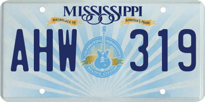 MS license plate AHW319