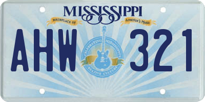 MS license plate AHW321