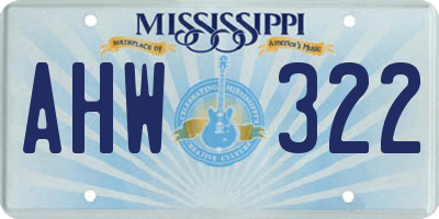 MS license plate AHW322