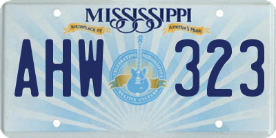 MS license plate AHW323