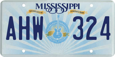 MS license plate AHW324