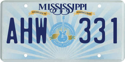 MS license plate AHW331