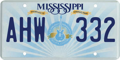 MS license plate AHW332