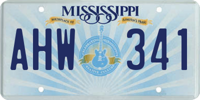 MS license plate AHW341
