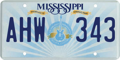MS license plate AHW343