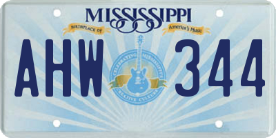 MS license plate AHW344