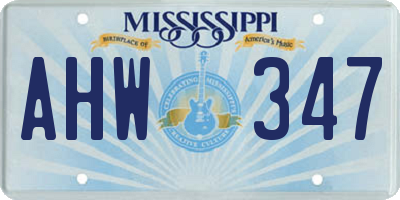 MS license plate AHW347