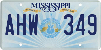 MS license plate AHW349