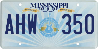 MS license plate AHW350
