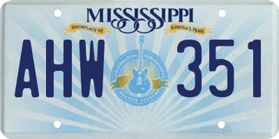 MS license plate AHW351