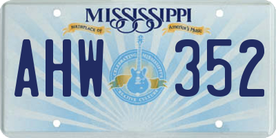 MS license plate AHW352