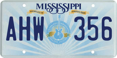 MS license plate AHW356