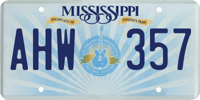 MS license plate AHW357