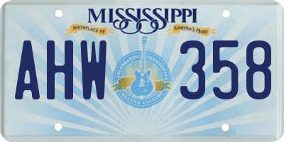 MS license plate AHW358