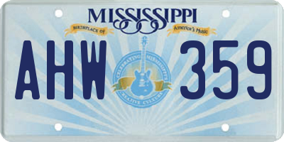 MS license plate AHW359