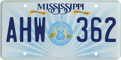 MS license plate AHW362