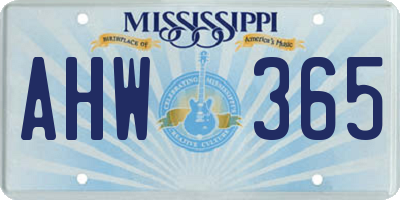 MS license plate AHW365