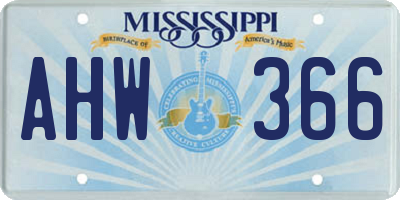 MS license plate AHW366