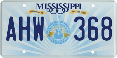 MS license plate AHW368