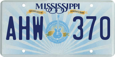 MS license plate AHW370
