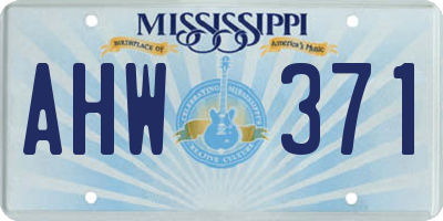 MS license plate AHW371