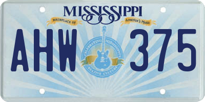 MS license plate AHW375