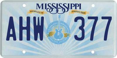 MS license plate AHW377