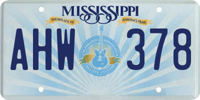 MS license plate AHW378