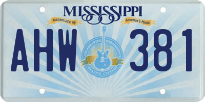 MS license plate AHW381