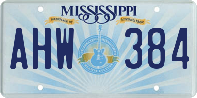 MS license plate AHW384