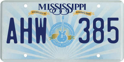 MS license plate AHW385