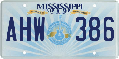MS license plate AHW386