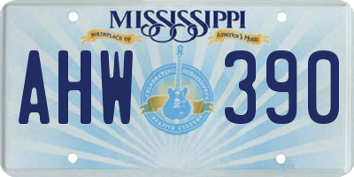 MS license plate AHW390