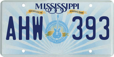 MS license plate AHW393