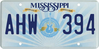 MS license plate AHW394
