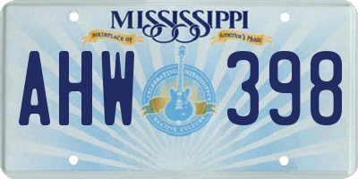 MS license plate AHW398