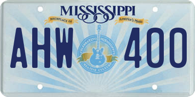MS license plate AHW400