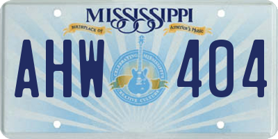 MS license plate AHW404