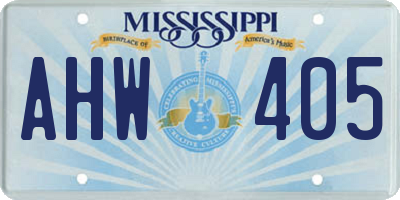 MS license plate AHW405