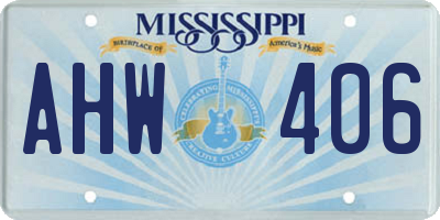 MS license plate AHW406