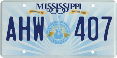 MS license plate AHW407