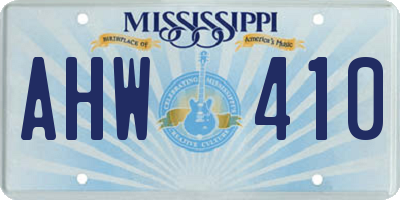 MS license plate AHW410