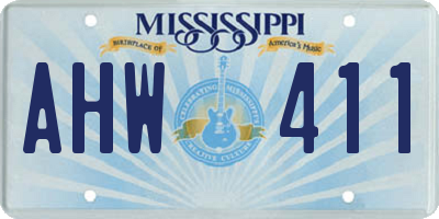 MS license plate AHW411